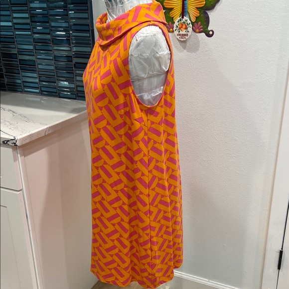 Trina Turk Orange and Pink Geometric Mini Dress - Picture 3 of 8